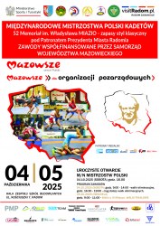 KOMUNIKAT M/N MISTRZOSTW POLSKI KADETÓW - RADOM 2025